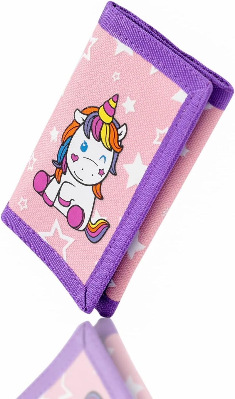 Nitort Wallet,Birthday Gifts,RFID Trifold Canvas Outdoor Sports Wallets for Kid,Lovely and Novelty Wallet with Zipper for Kids- Front Pocket Wallet with Magic Sticker(Unicorn 01) - Image 2